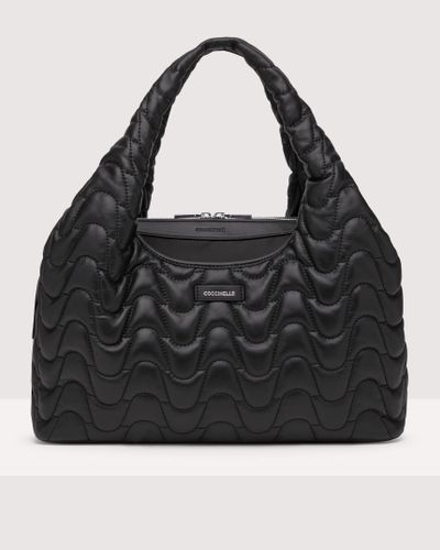 Coccinelle Bianca Matelassè Shoulder Bags - Black