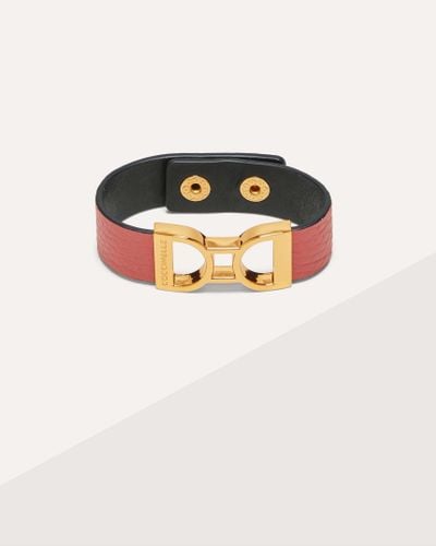 Coccinelle Grained Leather Bracelet Arlettis Ribbon - Multicolor