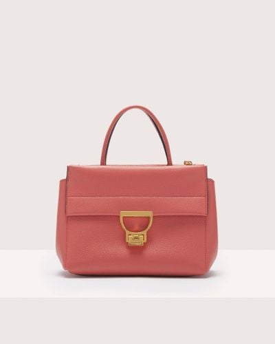 Coccinelle Grained Leather Handbag Arlettis Medium - Red