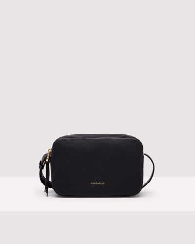 Coccinelle Grained Leather Crossbody Bag Gleen Small - Black