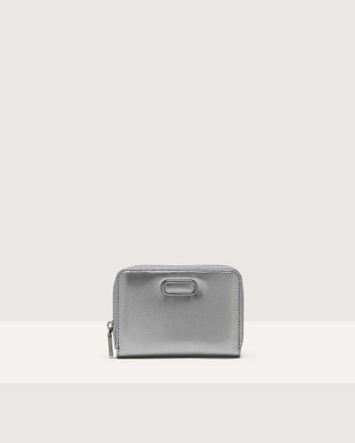 Coccinelle Medium Mirror-Effect Leather Wallet Beam Mirror - Grey