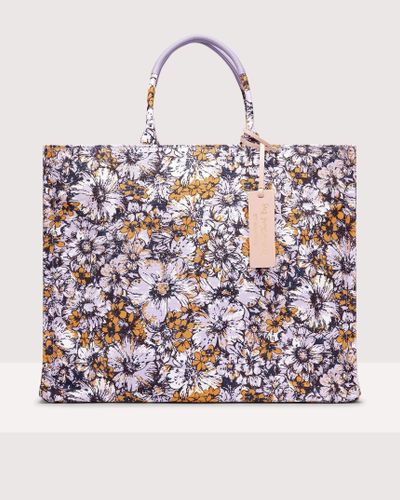 Coccinelle Floral Print Fabric Handbag Never Without Bag Flower Print Large - Multicolor