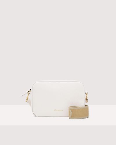 Coccinelle Grained Leather Crossbody Bag Tebe - White