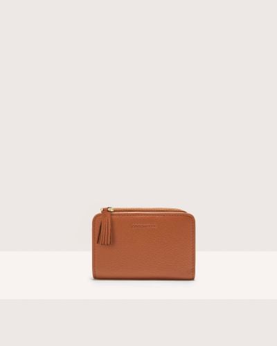 Coccinelle Small Grained Leather Wallet Tassel - Brown