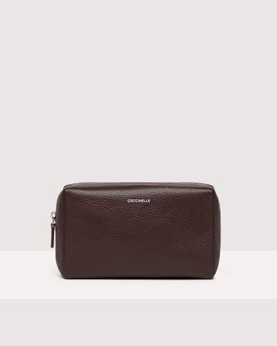 Coccinelle Grained Leather Beauty Case Collection - Brown