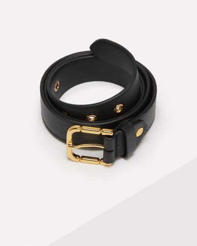 Coccinelle Grained Leather Belt Yuna - Black
