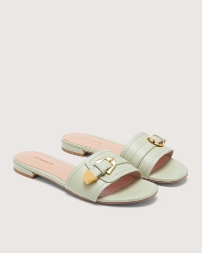 Coccinelle Smooth Leather Low-Heeled Sandals Magalù Smooth - White