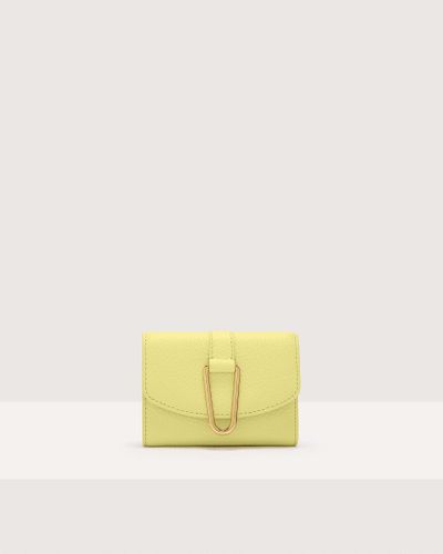 Coccinelle Small Grained Leather Wallet Himma - Yellow