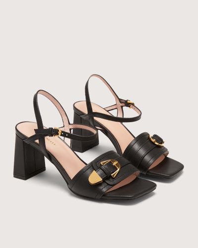 Coccinelle Smooth Leather Heeled Sandals Magalù Smooth - Black
