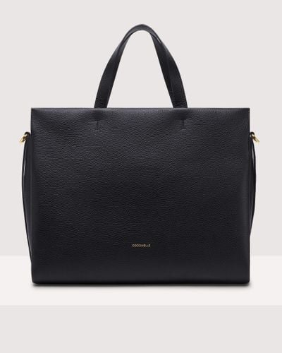 Coccinelle Grained Leather Handbag Boheme Large - Black