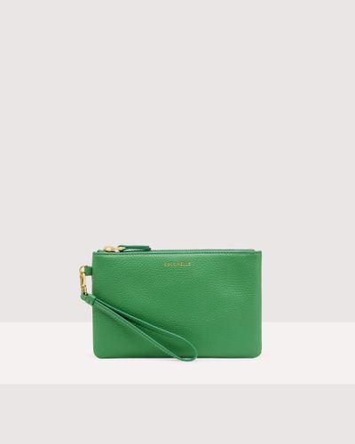 Coccinelle Grained Leather Pouch New Best Soft - Green