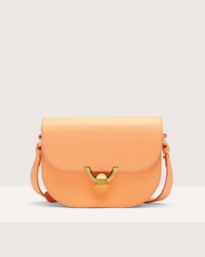 Coccinelle Grained Leather Crossbody Bag Dew Small - Orange