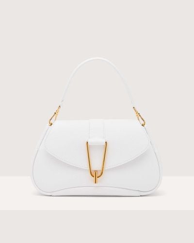 Coccinelle Grained Leather Handbag Himma Medium - White