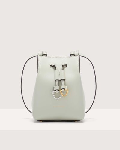 Coccinelle Cowhide Leather Bucket Bag Roundabout Cowhide Small - Metallic