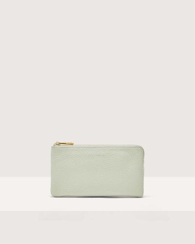 Coccinelle Grained Leather Pouch Alias Small - White
