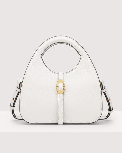 Coccinelle Grained Leather Handbag Cosima Small - Weiß