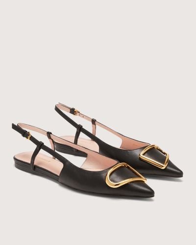 Coccinelle Smooth Leather Slingback Ballet Flats Himma Smooth - Black