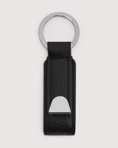 Coccinelle Leather And Metal Key Ring Smart To Go - Black