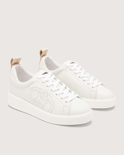 Coccinelle Smooth Leather Trainers Monogram Perforee Trainers - White