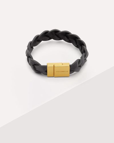 Coccinelle Grained Leather Bracelet Bump - Black