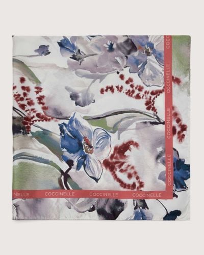 Coccinelle Silk And Viscose Stole Water Flowers - Multicolor