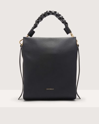 Coccinelle Two-Sided Leather Shoulder Bag Boheme Medium - Black