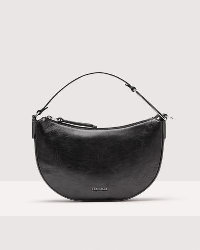 Coccinelle Pearl Leather Shoulder Bag Priscilla Pepita Small - Black