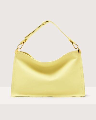 Coccinelle Two-Sided Leather Shoulder Bag Snip Medium - Yellow