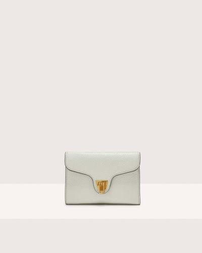 Coccinelle Medium Grained Leather Wallet Beat Soft - White