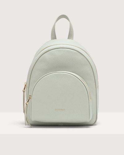 Coccinelle Grained Leather Backpack Gleen Medium - Gray