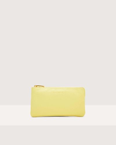 Coccinelle Grained Leather Pouch Alias Small - Yellow