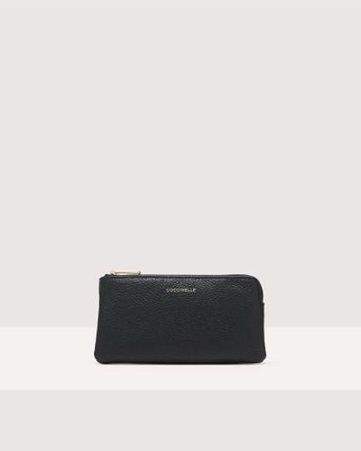 Coccinelle Grained Leather Pouch Alias Small - Black