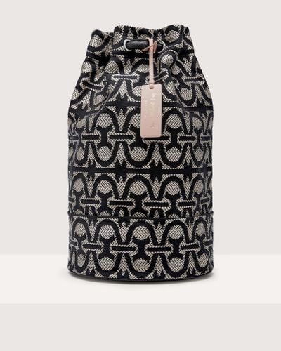 Coccinelle Monogram Jacquard Summer Fabric Backpack Never Without Bag Summer Monogram Large - Black