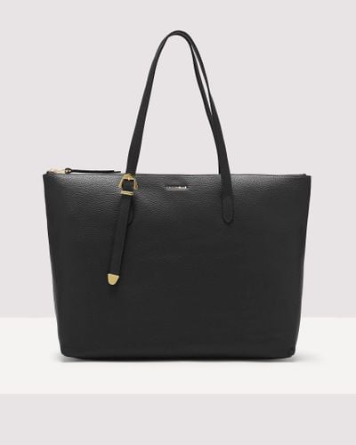 Coccinelle Grained Leather Tote Bag Gleen Large - Black