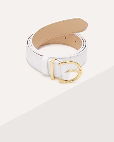 Coccinelle Grained Leather Belt Beth - Natural