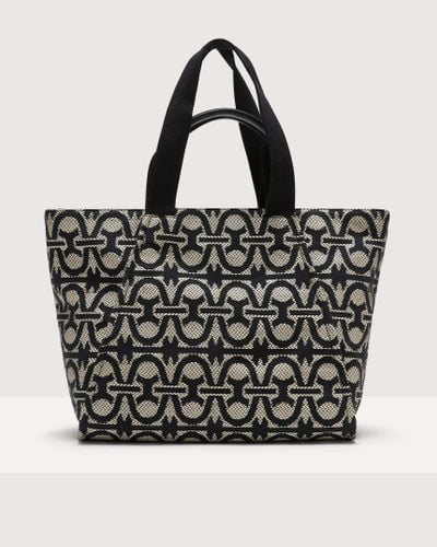 Coccinelle Borsa a mano in Tessuto summer monogram jacquard Never Without Bag Summer Monogram Large - Nero