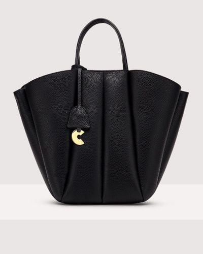 Coccinelle Grained Leather Handbag Bundie Medium - Black