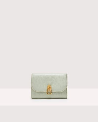 Coccinelle Small Grained Leather Wallet Magie - White