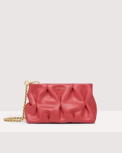 Coccinelle Smooth Leather Clutch Ophelie Goodie Mini - Red