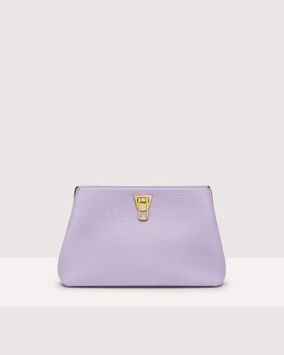 Coccinelle Grained Leather Clutch Bag Beat Clutch Small - Purple