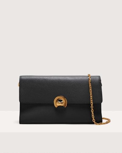 Coccinelle Grained Leather Shoulder Bag Binxie Medium - Black