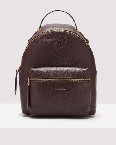 Coccinelle Grainy Leather Backpack Lea Medium - Brown