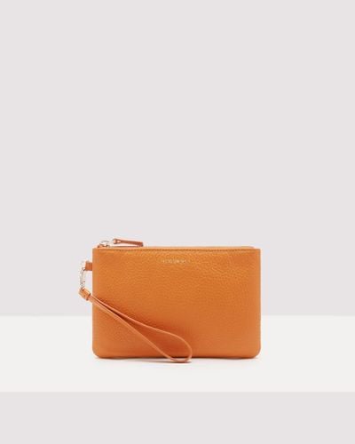 Coccinelle Grained Leather Pouch New Best Soft - Orange