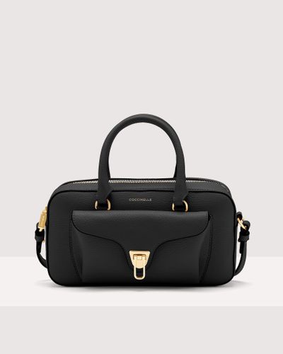 Coccinelle Grained Leather Handbag Beat Soft Medium - Black