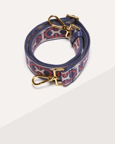 Coccinelle Jacquard Fabric Shoulder Strap Monogram Tricolor - Blue