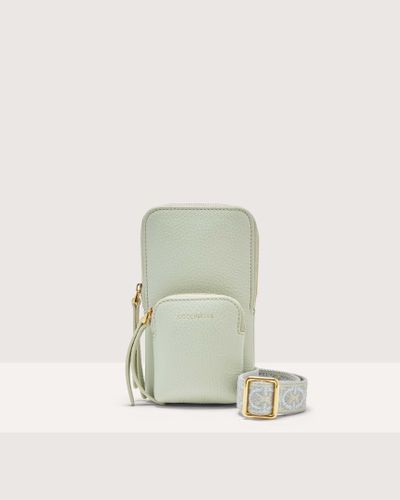 Coccinelle Grained Leather Phone Holder Pixie - Green