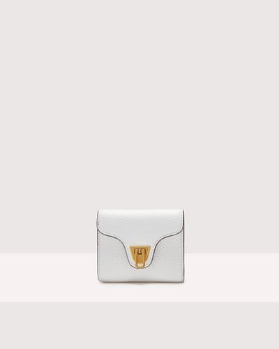 Coccinelle Small Grained Leather Wallet Beat Soft - White