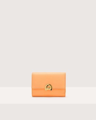 Coccinelle Small Grained Leather Wallet Binxie - Orange