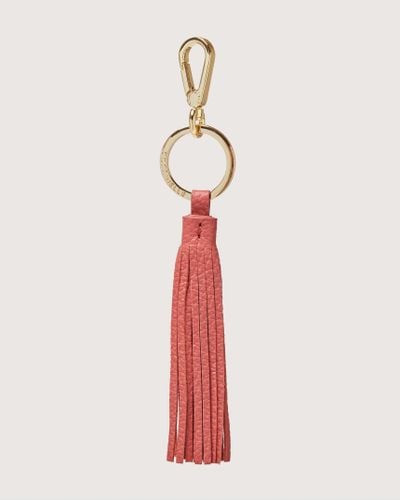 Coccinelle Schlüsselanhänger aus genarbtem Leder und Metall Tassel - Rot