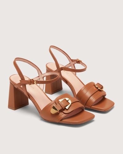 Coccinelle Smooth Leather Heeled Sandals Magalù Smooth - Brown